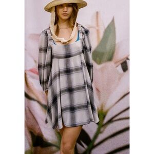 Urban Outfitters Lachlan Flannel Smocked Mini Dress